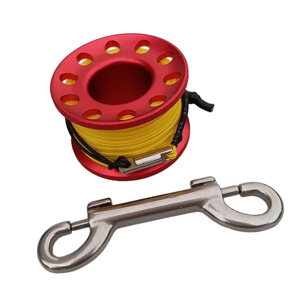 perfk Mulinello in Metallo Resistente con Filo da 15 M Ad Alta Resistenza, Accessorio per La Pesca Subacquea.