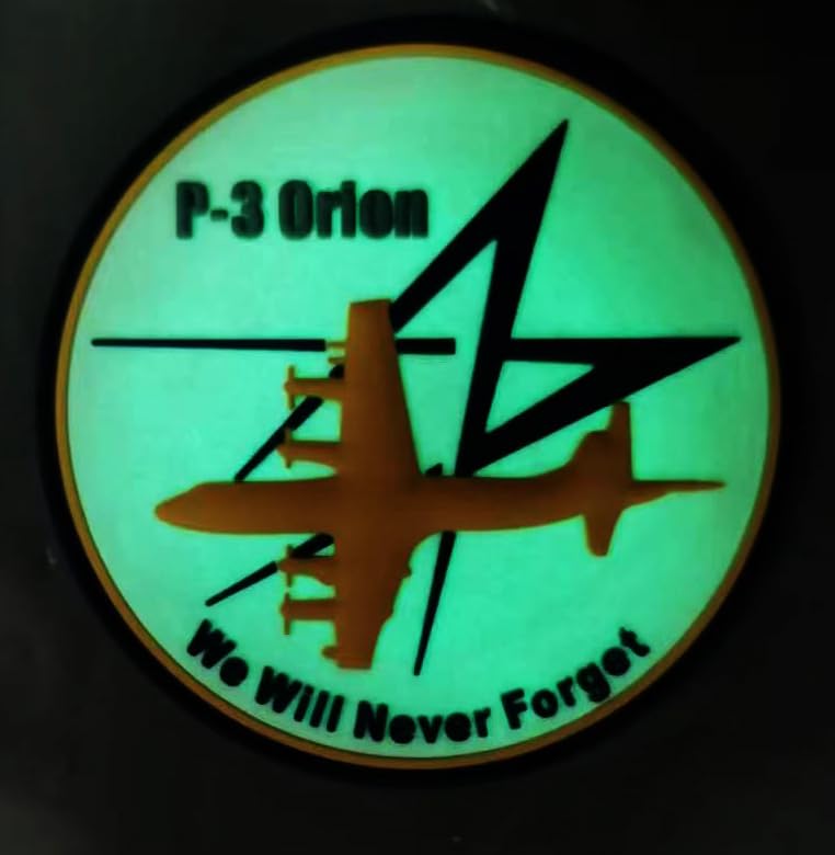 Lockheed Martin® P-3 Orion Sunset GITD PVC Patch – with Hook and Loop, Officially Licensed, 3