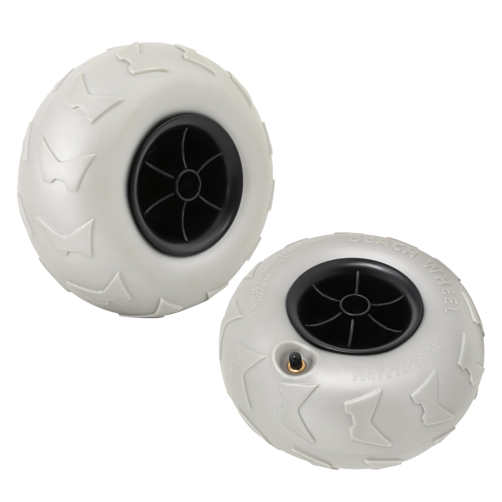 LyeXD 2-Pack Beach Balloon Wheels, Replacement 9 Inch Balloon Wheels Kayak Dolly and Sand Carts, Big Beach Buggy Inflatable Tires, Cart Tires for Kayak Dolly Canoe Carts Buggy