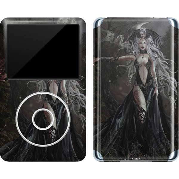 Skinit Decal MP3 Player Skin Compatible with iPod Classic (6th Gen) 80GB - Originally Designed Gothic Princess with Silver Dragon by Nene Thomas Design