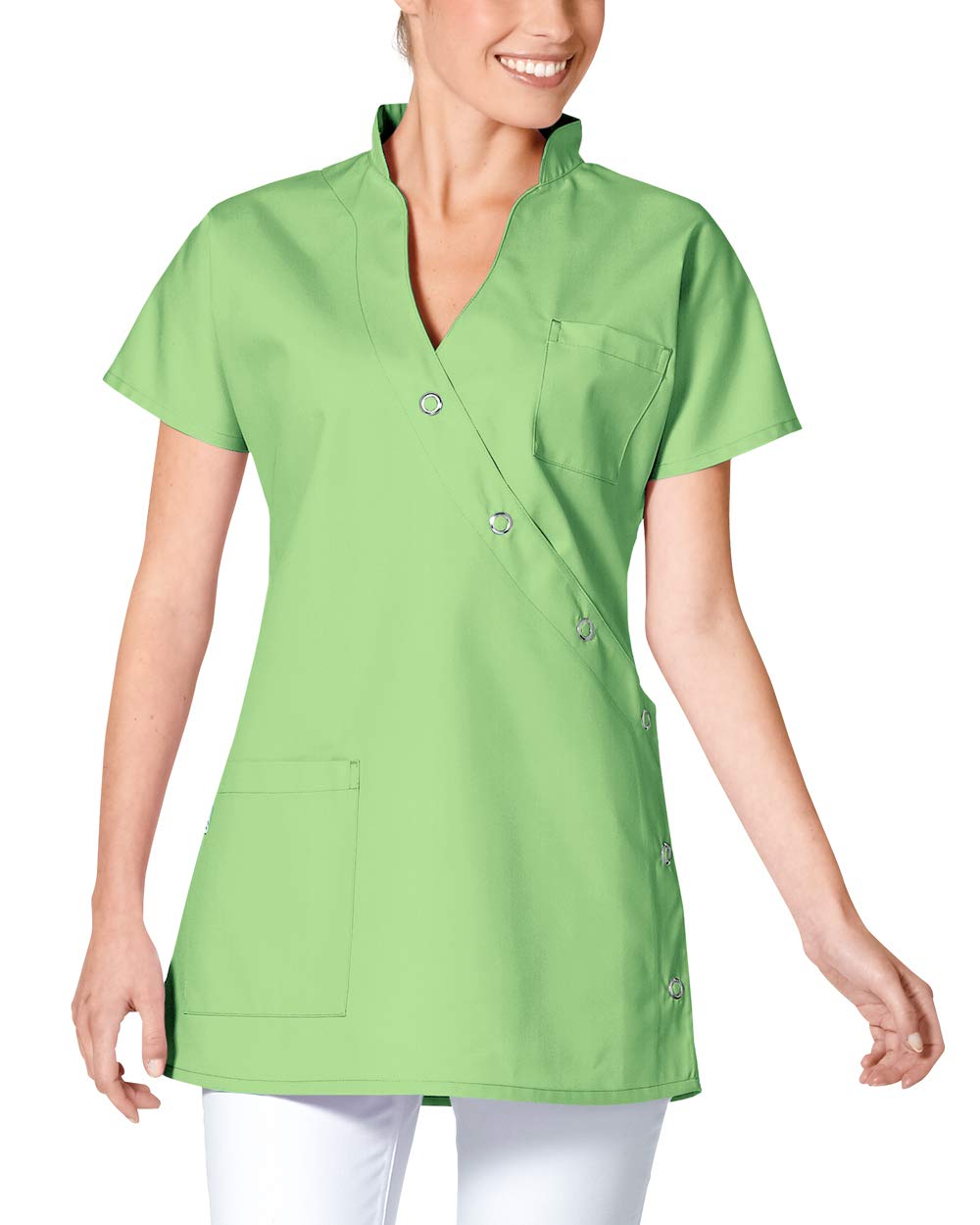 CLINIC DRESS Kasack Damenkasack für Krankenpflege und Altenpflege mit Brusttasche Mischgewebe 95° Wäsche