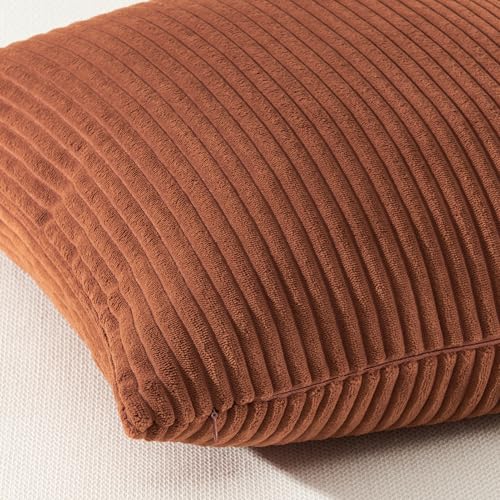 Image of Topfinel Decorative Terracotta Throw Pillow Covers Cushion Cases, Set of 4 Soft Velvet Modern Double-Sided Designs, Rustic Fall Home Decor, Pillow Inserts Not Included 24x24 inch
