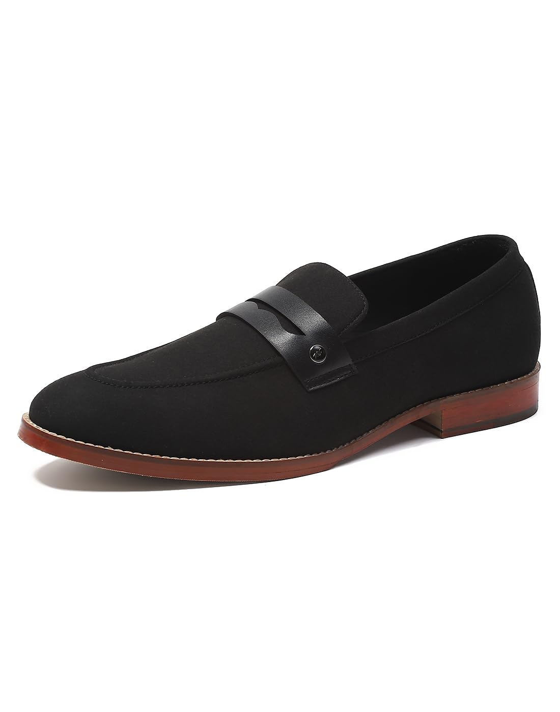 Monte Carlo Mens Solid Slip On Micro Fiber Penny Loafers