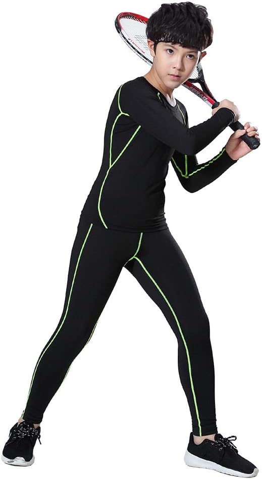 2 Pcs Boys Base Layer Thermal Underwear Set Compression Leggings 2 Pcs Boys Base Layer Thermal Underwear Set Compression Leggings
