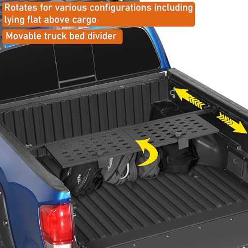 Image of Hooke Road Tacoma Truck Bed Divider for 2005-2023 Toyota Tacoma 2nd 3rd Gen, Solid Steel MOLLE Panel, Truck Back Cargo Storage Manager