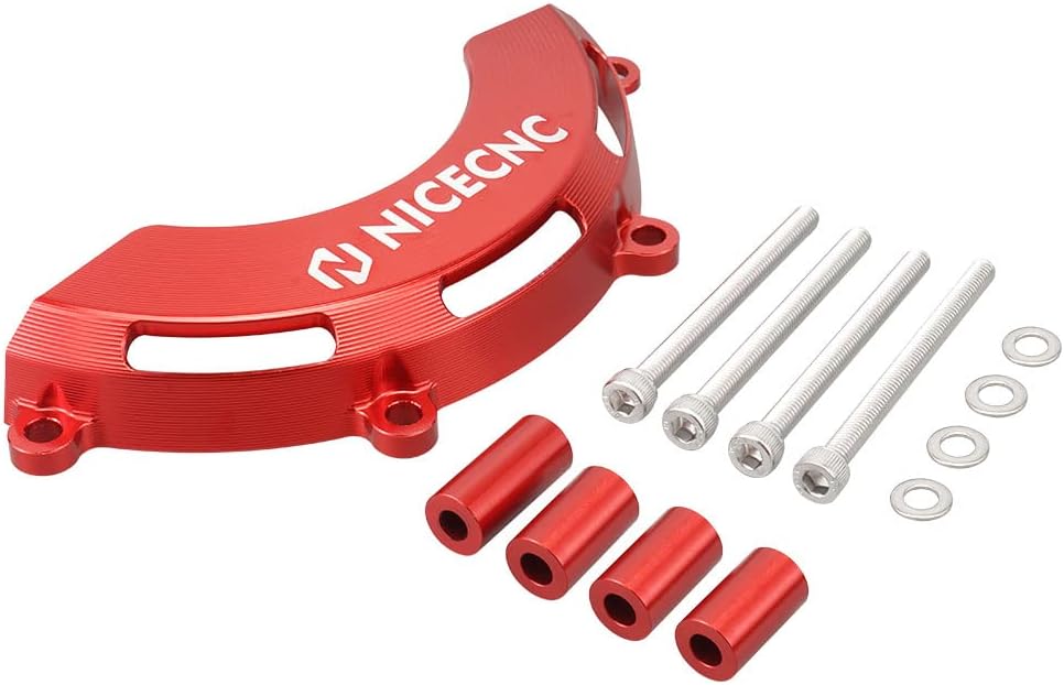 NICECNC Red Engine Alternator Cover&Fork Stabilizer Bracket Kit Compatible with Honda XR650L 1993-2024