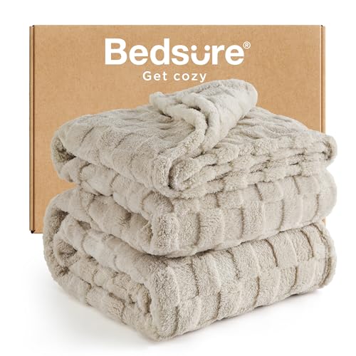 Bedsure GentleSoft King Size Blanket for Bed - Super Soft Cozy Blankets for Women Men Girls, Large Fuzzy Fleece Throw for Bedroom Decor, Light Brown,108x90 Inches