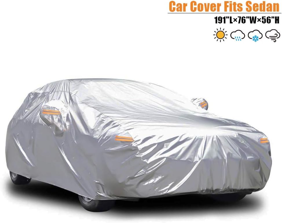 Carbaba Car Cover Sedan Cover Waterproof - /Windproof/Dustproof/Scratch Resistant Outdoor UV Protection Full Car Covers (Sedan)