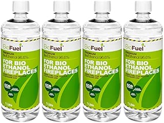 EKOFUEL (1 Litre) Premium Bioethanol Fuel  Bio Ethanol Liquid Fuel for Fires Pits, Fireplace | High Purity Clean Burning Bio Ethanol Fuel | Indoor & Outdoor Ethanol Fuel | Bioethanol Fuel Liquid