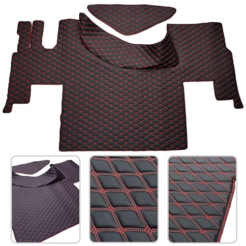 Alfombrillas de coche compatibles con Renault Gama T, Range T, suelo plano, 2014 + (negro, rojo 2)