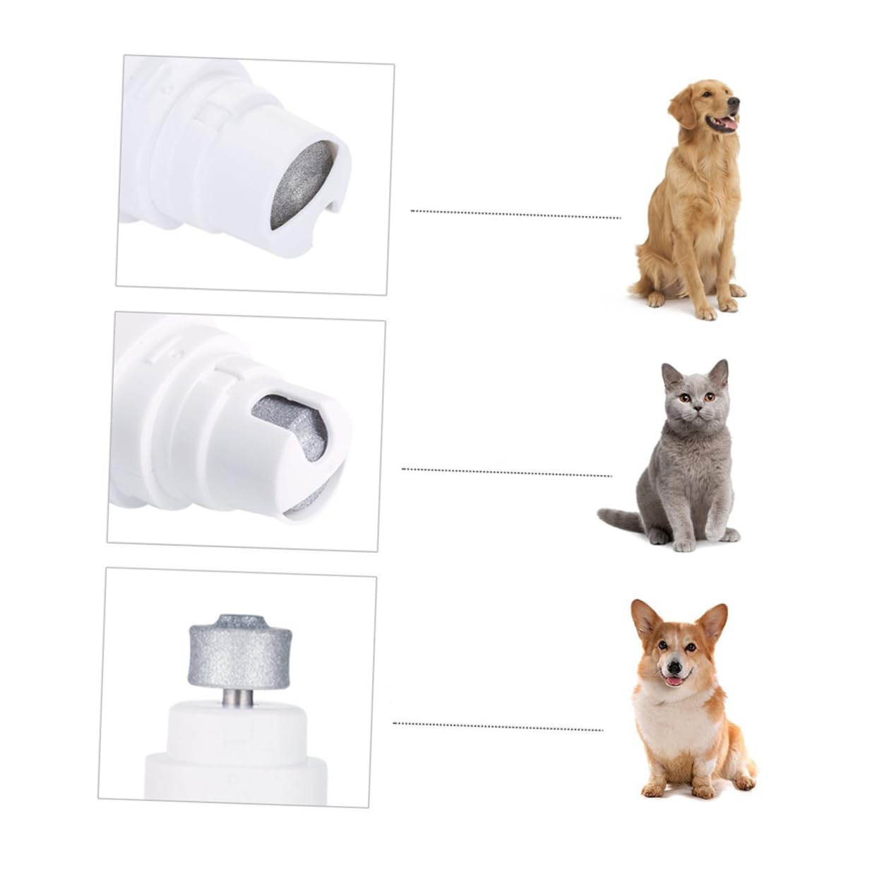 Kisangel 3 Pièces Broyeur De Chien Électrique Coupe-Ongles Lapin Pattes De Lapin Tondeuse à Griffes pour Animaux De Compagnie Ongle pour Animaux De Compagnie Animal De Compagnie Électrique