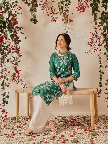 Image of Amazon Brand - Anarva Women's Cotton Printed Straight Kurti