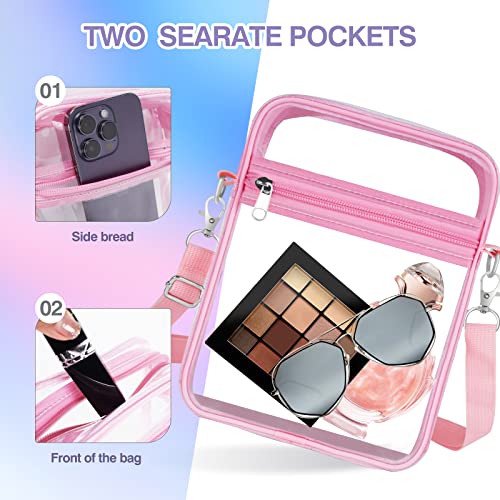 Image of Clear Bag Stadium Approved,Clear Crossbody Purse Bag, with Adjustable Shoulder Strap for Women, With front pocket
