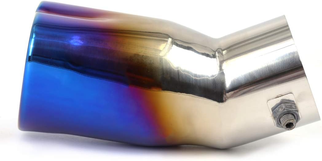 uxcell Universal Fits Car Stainless Steel Curve Burnt Heart Shaped Exhaust Tail Muffler Tip Pipe 60mm Inlet Dia