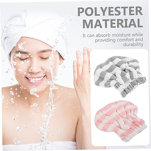 Luxshiny 2 Peças Turbante Chapéu Touca De Cabelo Seco Suprimentos De Banho Touca De Banho Absorvente