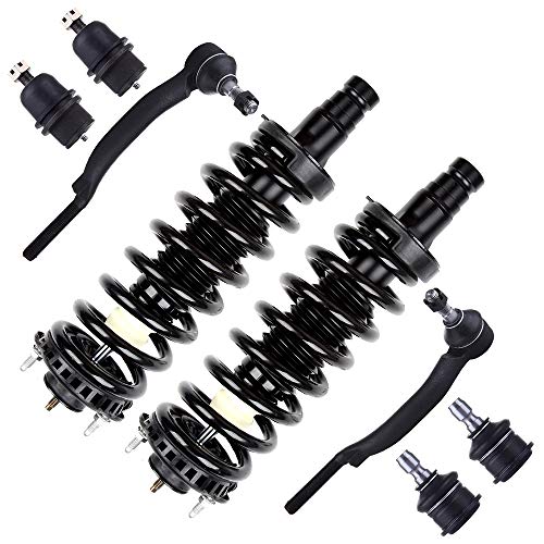 cciyu Complete Suspension Kit Fits 2004 2005 2006 2007 for Buick Rainier 2002 2003 2004 2005 2006 2007 2008 2009 for Chevrolet Trailblazer Includes Front Strut Spring Assembly Tie Rod End Ball Joint