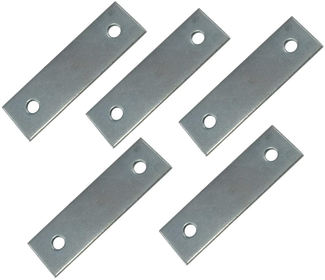 Merriway Bright Zinc Plated Bh03787 (5 Pcs) Straight Flat Mending Repair Plate Bzp 50Mm (2 Inch) - Pack Of 5 Pieces