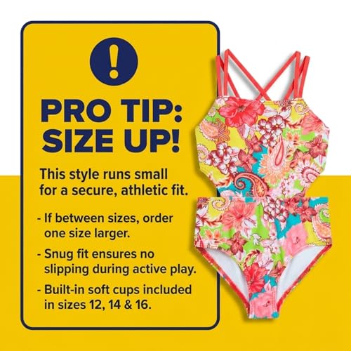 Image of Kanu Surf Girls' Beach Girl Sport Cut-Out One Piece Swimsuit