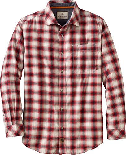 Legendary Whitetails Men's Down Home Lightweight Long Sleeve Button Up Deep Claret Plaid Large