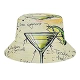 Fishing Hats Kamikaze Summer Unisex Bucket Hat for Travel Hiking Ice Tea Cocktail Ingredients