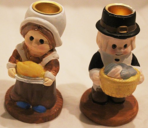Thanksgiving Mr. and Mrs. Pilgrim Candle Holders