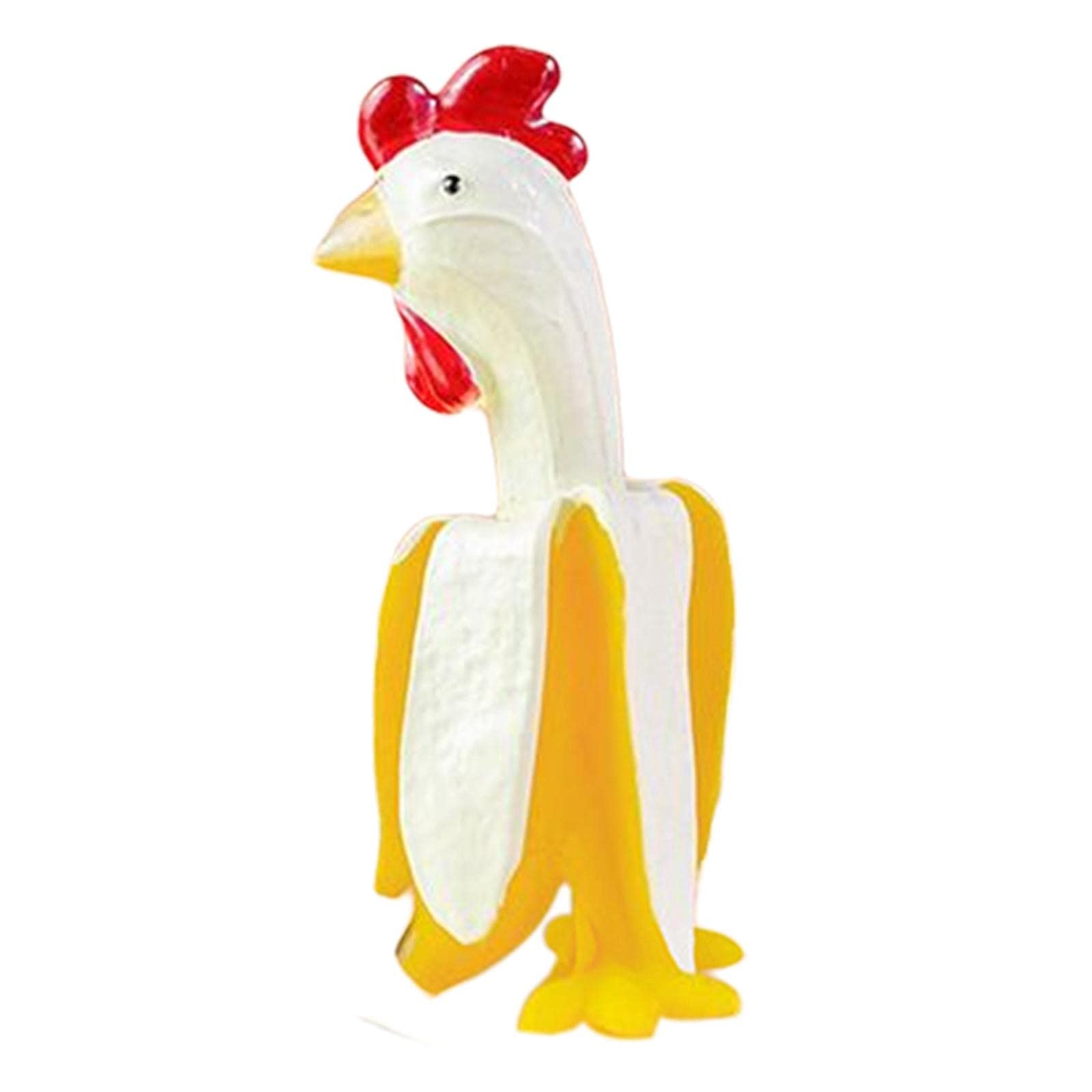 Kbolae Banana Chicken Statues Hen Sculptures Rooster Resin Figurines 3.7X4x7.15cm S, Style 2