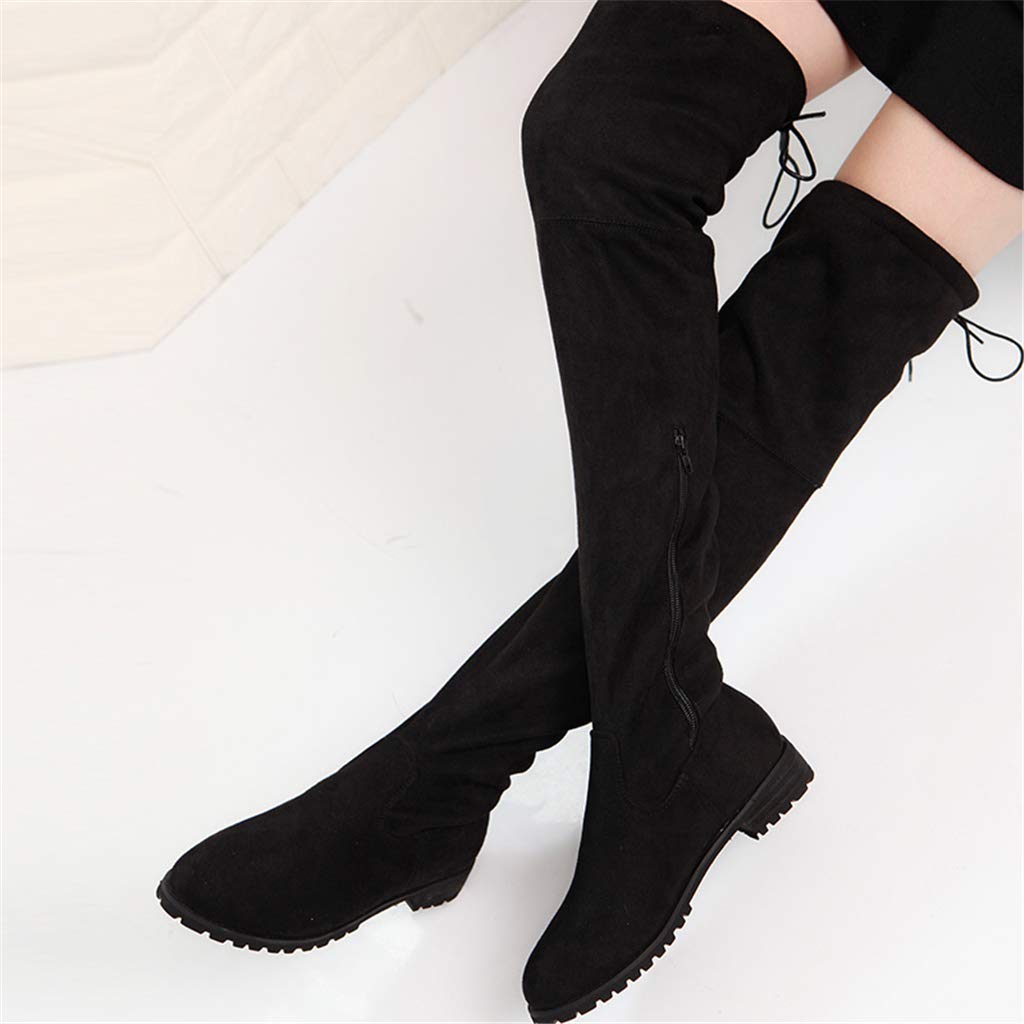 UMore Botas Equitacion Mujer Ante Sintética Elegantes Casual Botas Altas de Rodilla Botas de Mujer Otoño Invierno Botas Altas Mujer