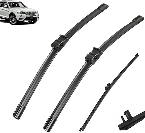 Car Wiper Compatible with BMW X3 F25 2010-2017 Car Front Rear Wiper Blades Soft Rubber Windscreen Wipers Auto Windshield 26"+20"+13" 2014 2015 2016