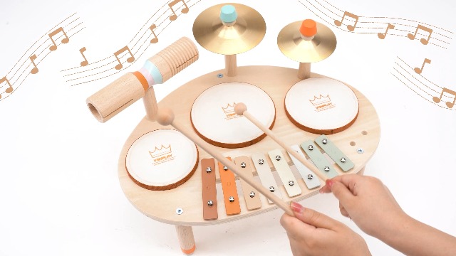 Amazon | ドラムセット 子供 モンテッソーリ 玩具 楽器 おもちゃ 木琴