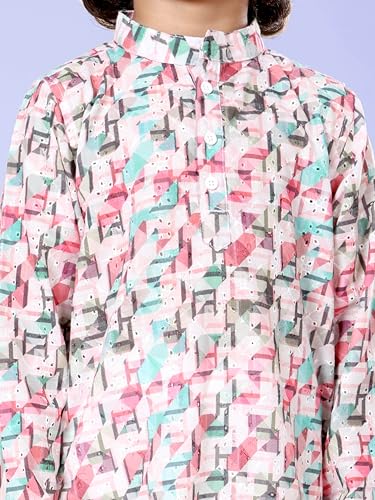 Image of KiddoPanti Boys 100% Cotton Ethnic Motif Printed Short Length Kurta