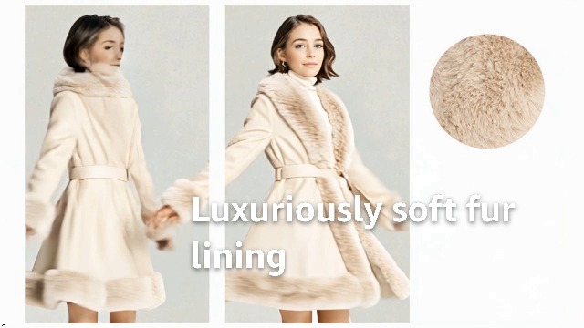 MUKEMUHE Winter Faux Fur Coats for Women,Faux Fur Leather Jacket