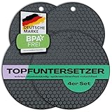 NetroxHome 4er Set Topfuntersetzer aus Silikon - Extrem Hitzebeständig und BPA-Frei, rutschfest...