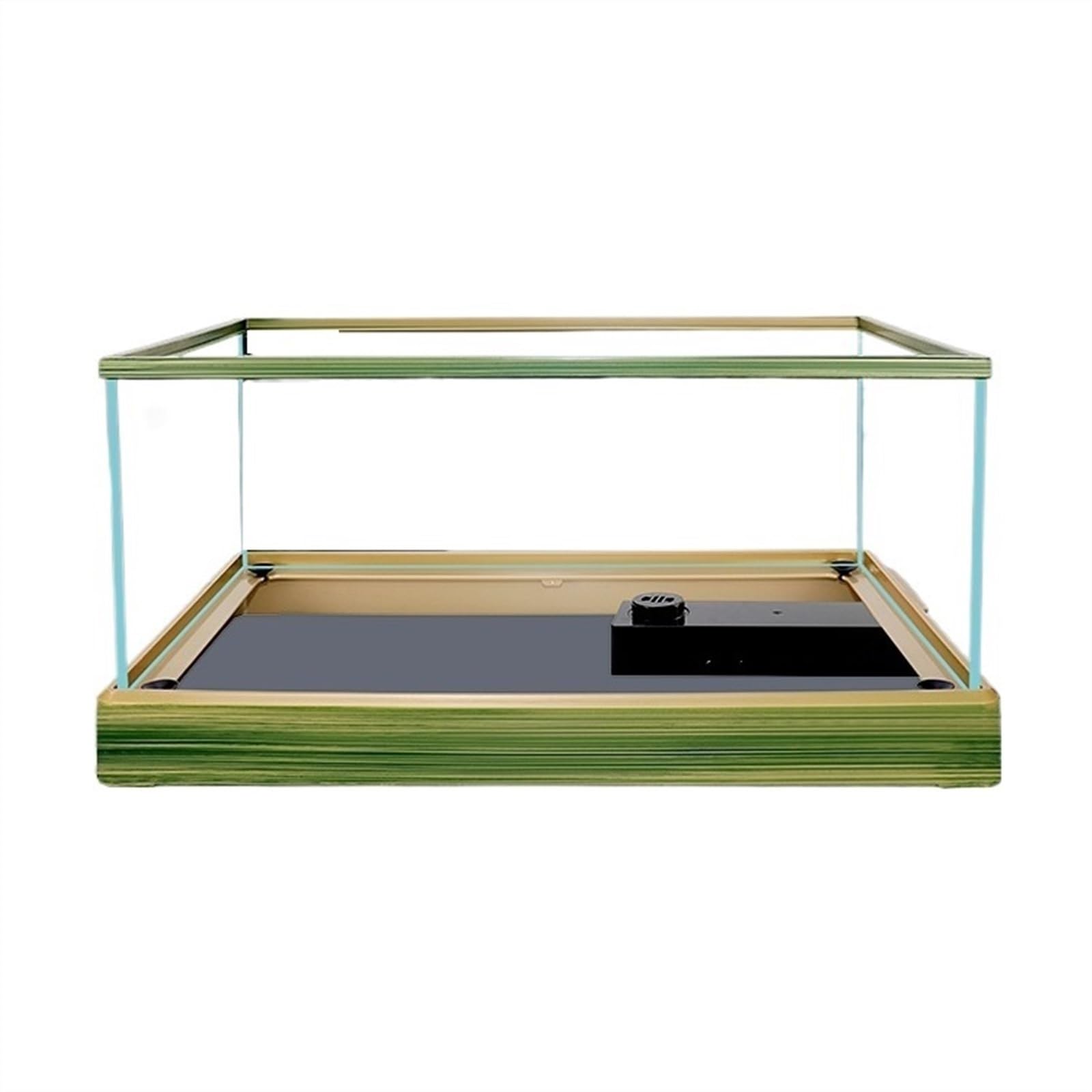 Fischtank Transparent Glass Aquarium with Decorative Border Living Room Office Ornamental Glass Aquarium Desktop Transparent Fish Tank Turtle Tank Aquarium(43x26x21cm)