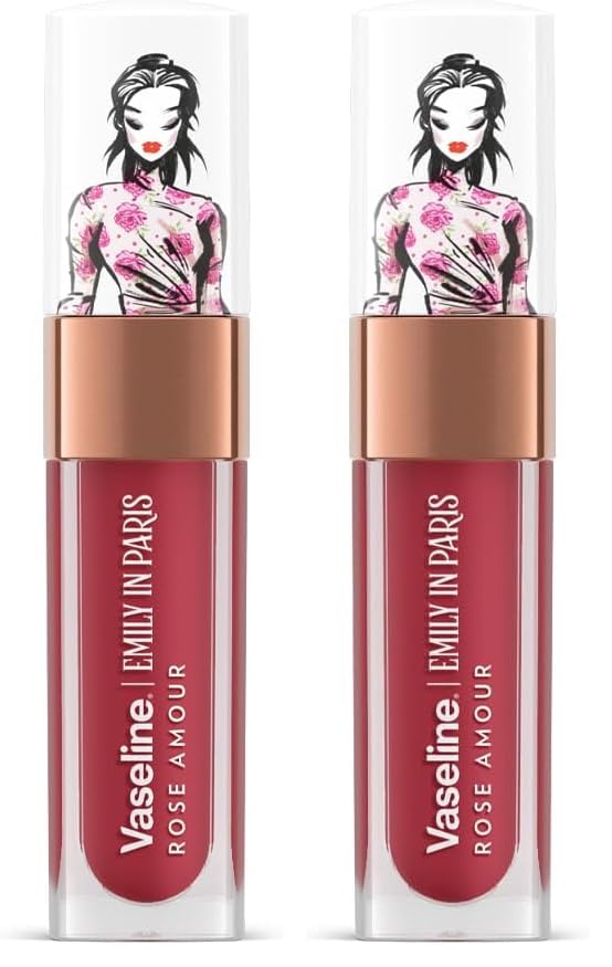 Image of Vaseline Emily in Paris Rose Amour Lip Oil | Intense Gloss | 24H Moisturisation | 4 g (Pack of 2)