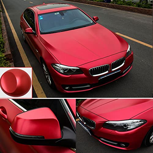 Image of CVANU Air Release Red Matte Chrome Metallic Car Vinyl Vehicle Wrap CV-28 24''x25''inch