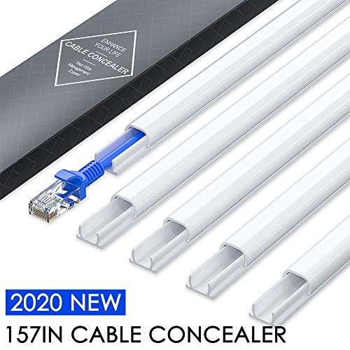 Upgraded Cord Hider, 157in Mini Wire Cable Cover, PVC Cable Concealer Channel, Paintable