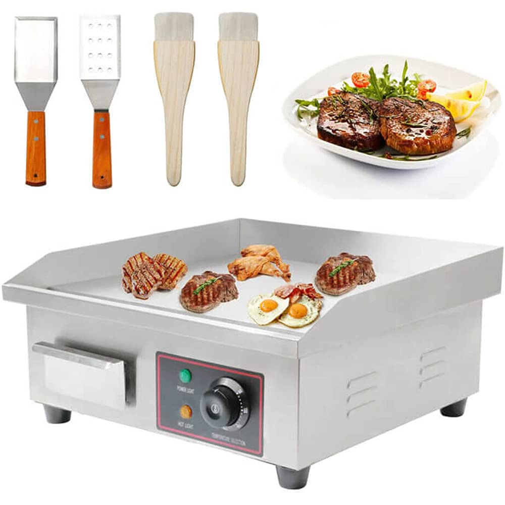 MYUYEE High Power Teppanyaki, Tabletop Pan, Stainless Steel Electric Frying Pan, Non Stick Tabletop Hot Plate Commercial Barbecue Rack