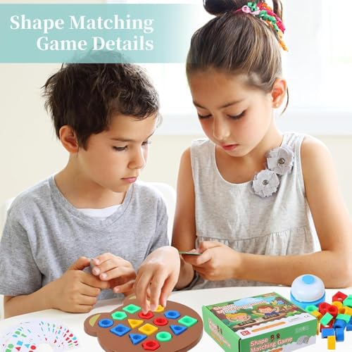 Image of Kiddie Galaxia Geometric Shape & Color Matching Puzzle Board Game | With Bell, For Kids 3+ Years, Sensory Educational, Family Game, Ideal for Gifting