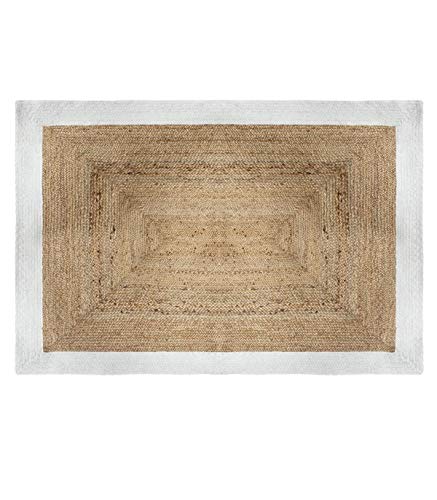 Alfombra de yute en borde blanco
