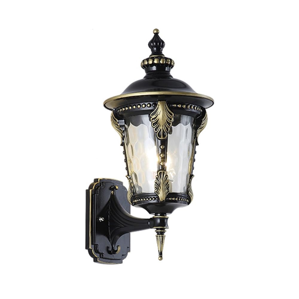 Éclairage de Porche Solaire sans Câbles avec cette Lampe en Verre Ondulé Noir L