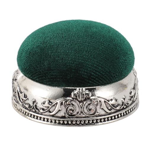 Reviews de Alfileteros del mes. 47 Cojín de Aguja, Base de Metal de Alfiletero, Forma de Media Bola Vintage para Coser (Tipo verde base plateada)