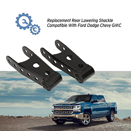 Oner Suspension 2 Inch Rear Lowering Shackle, Compatible With Ford Dodge Ram Chevy Silverado Tahoe Gmc Sierra Yukon, Replaces # 6400 410520 #TOP1