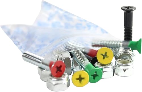 Miniatura 9 de Dimebag Hardware Montaje Monopatín Tuercas y Pernos 1" Phillips - Monopatín Truck Hardware - Muchos Colores