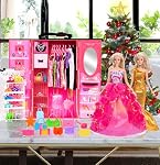 Ebuddy 105 Pcs Poupée Vêtements et accessoires 11.5 Enclos de poupée de pouce incluant 12 Looks, Rack Robe Chaussures Colliers et autres accessoires (pas de poupée)
