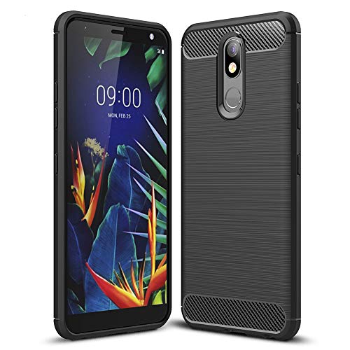 M MAIKEZI for LG K40 case,LG Xpression Plus 2/Harmony 3/Solo LTE Case,Slim Fashion Anti-Fingerprint Non-Slip Protective Phone Case Cover Compatible with LG K40(Black Brushed TPU)