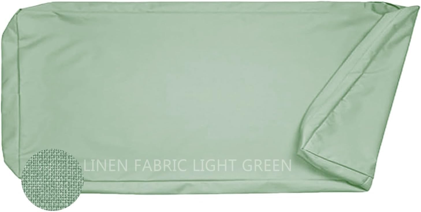 Spessore 8 Cm Fodera Per Cuscini Da Esterno | Panche E Sedie Giardino | Tessuto Lino Naturale Lavabile | Base Antiscivolo | Impermeabile | Cerniera Lampo(Light Green,180x45x8cm)