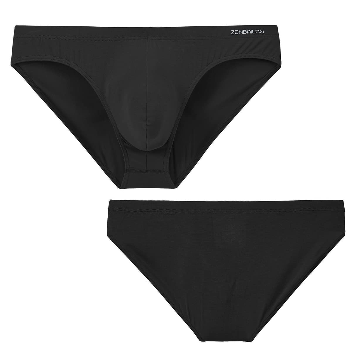 Herren Slips Slip Männer Herren Unterhosen Slip mit Beutel Sexy Slips für Männer Frontbeutel Bambus Schwarz Grau