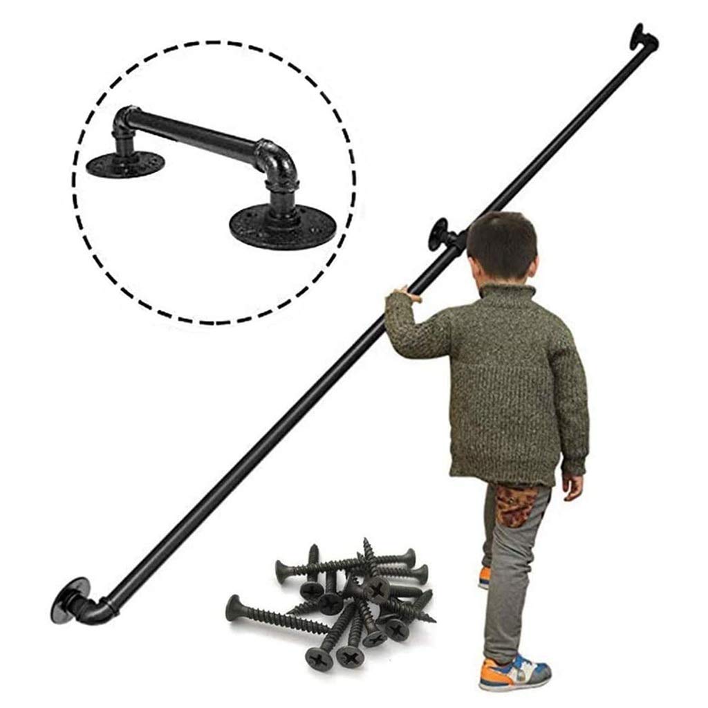 Main courante de rampe d'escalier LUNEZY en fer forgé avec kit complet