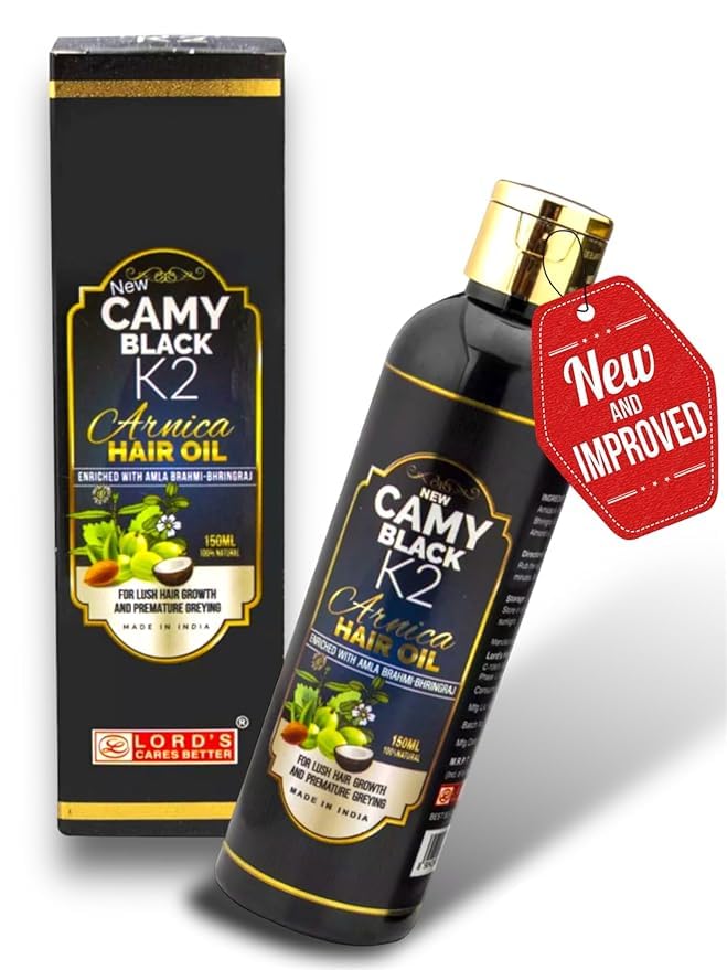 Homoeo19 Lords Camy Black K2 ARNICA HAIR OIL - Homeopathy- NEW IMPROVED - 100ml Bottle-image-44