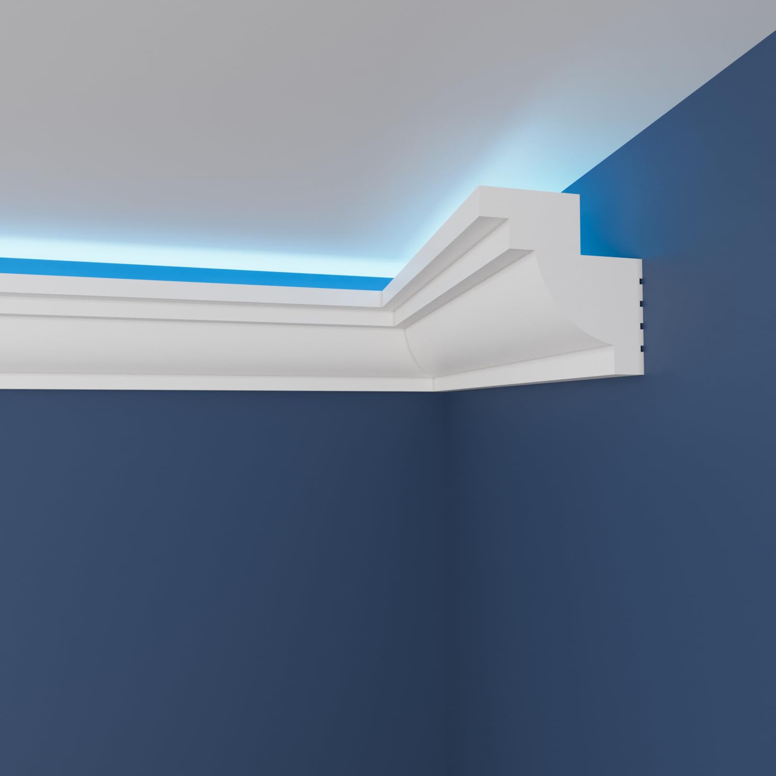 WOLDECOR Modern LED Ceiling Coving Cornice–Stylish XPS Lightweight Moulding Trim,Easy DIY Installation,Durable Decorative Coving for Walls and Ceilings with LED Lights (WLZ02, 16 Meters) — image 1
